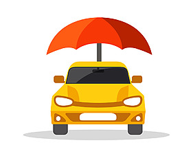 矢量時尚黃色小車EPS