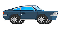 矢量深藍(lán)色小車EPS