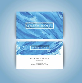 藍(lán)色水彩名片