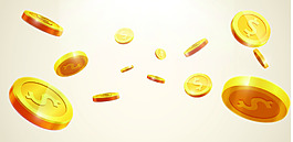 散落的高質(zhì)量金幣素材矢量文件