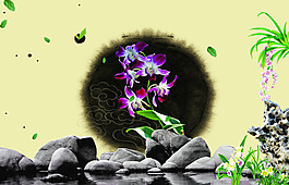 蘭花古風(fēng)背景