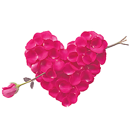 玫瑰花愛心PSD素材