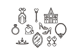 手繪線性公主圖標(biāo)