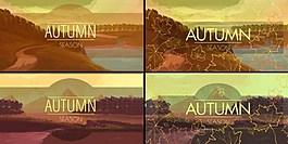 4种秋天景色背景