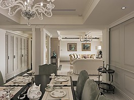美式簡約餐廳餐桌設(shè)計(jì)圖