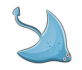 藍(lán)色卡通小魚EPS