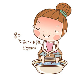 矢量卡通洗腳EPS