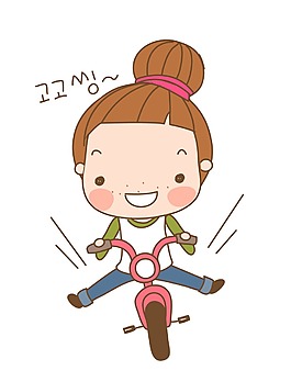矢量卡通韓國自行車EPS