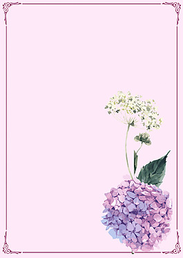 花朵线条边框背景
