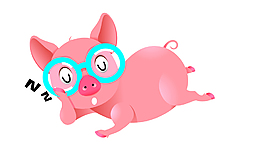 矢量卡通美丽小猪EPS