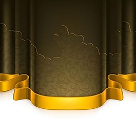 金色絲帶背景素材