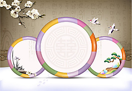 中國風(fēng)彩色圈圈背景