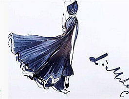 深藍(lán)色禮服設(shè)計(jì)圖