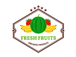 矢量水果香蕉標(biāo)簽EPS