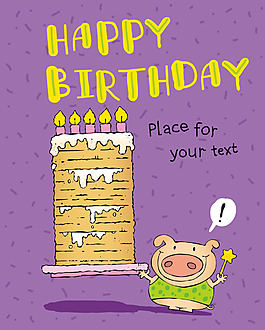 生日蛋糕卡片背景