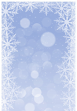 藍色雪花邊框背景