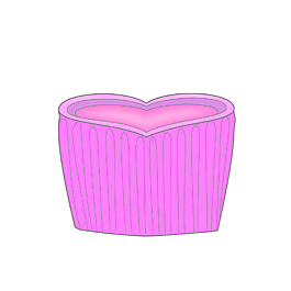 紫色心形木桶