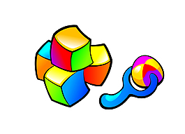 矢量卡通嬰兒玩具EPS