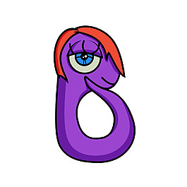 紫色蛇動物字母B圖片