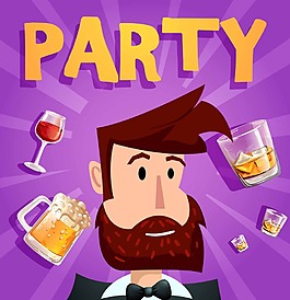 父親和啤酒插畫