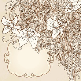 手绘素描花朵背景