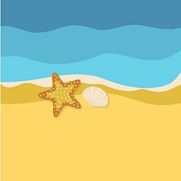 手绘大海海星背景
