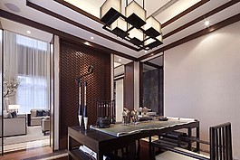 現(xiàn)代中式餐廳裝修效果圖