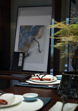 新中式家居餐具效果圖