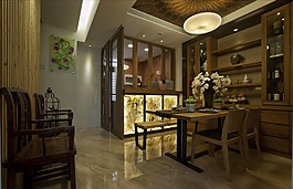 中式風(fēng)格餐廳裝修效果圖