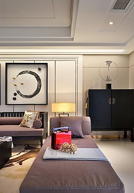 新中式简约客厅沙发设计图