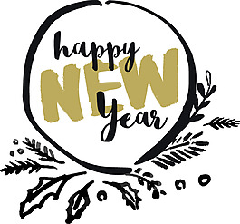 新年快乐卡通矢量图标素材