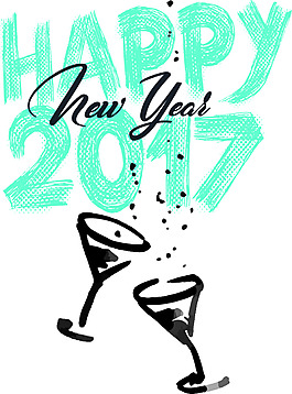 2017新年快乐卡通矢量图标素材