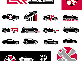 汽車修理圖標(biāo)矢量素材