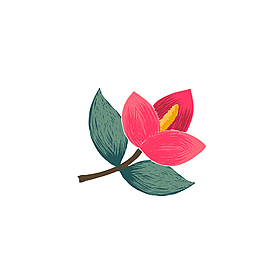唯美手繪花朵葉子