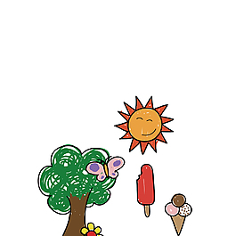 手繪太陽(yáng)大樹冰淇淋