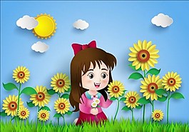 葵花女孩背景