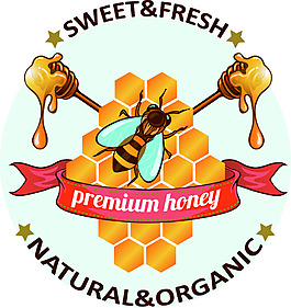 卡通蜂蜜彩色卡通图标矢量文件