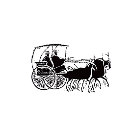 水墨黑色馬車