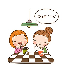 卡通喝奶茶矢量人物EPS