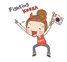 卡通韓國矢量人物EPS