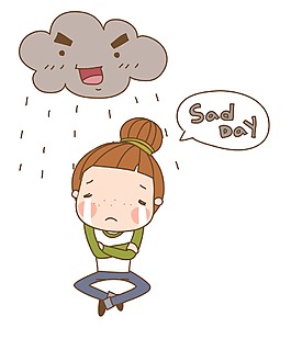 矢量人物下雨EPS