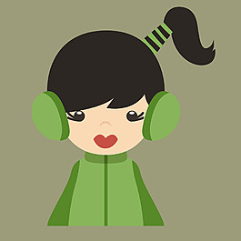 矢量卡通音樂(lè)女孩EPS