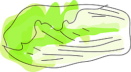 白菜水彩手绘风格蔬菜矢量素材
