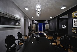 現(xiàn)代簡約餐廳吊燈背景墻設(shè)計圖