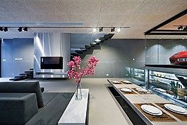 現(xiàn)代簡約餐廳客廳設(shè)計圖