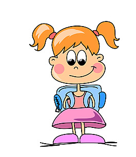矢量女孩上學EPS