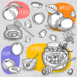 卡通水果蜂蜜图片