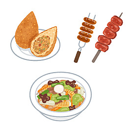 日本水彩手繪食物圖標(biāo)設(shè)計(jì)素材
