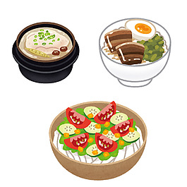 日本食物水彩手绘食物图标设计素材