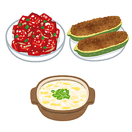 日本食物水彩手绘食物图标设计素材